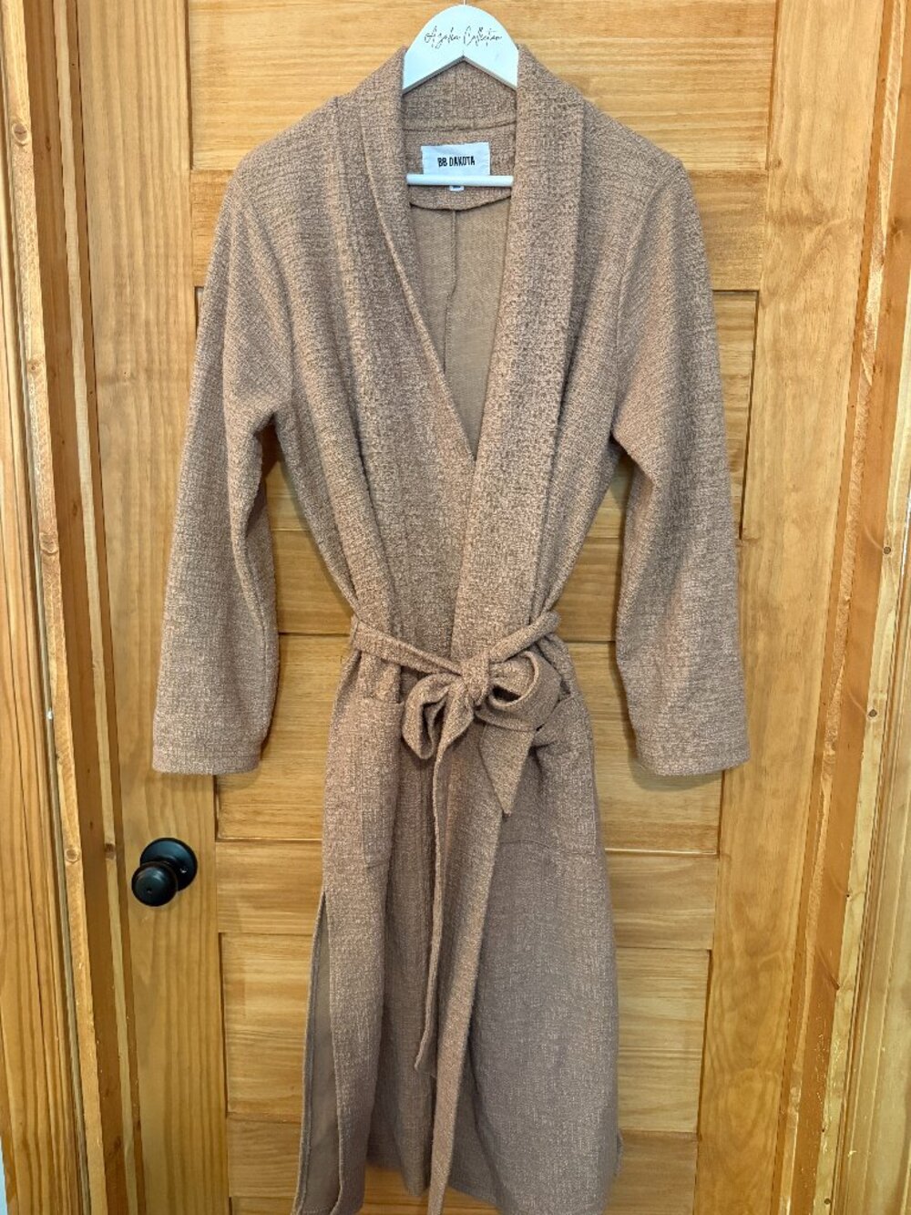 BB Dakota Anthropologie Let's Hang Textured Duster Long Cardigan Coatigan size L - Picture 3 of 8